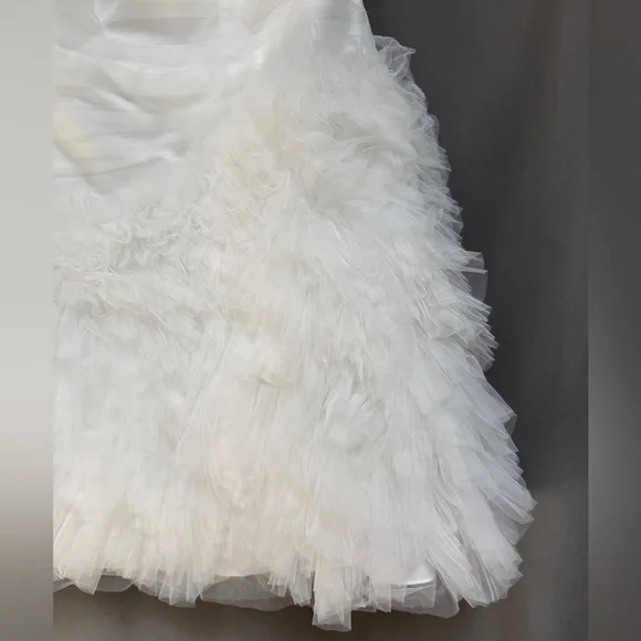 NWT Vera Wang White Wedding Dress Plus Size 18W Strapless Tulle Short Bridal - Picture 5 of 16